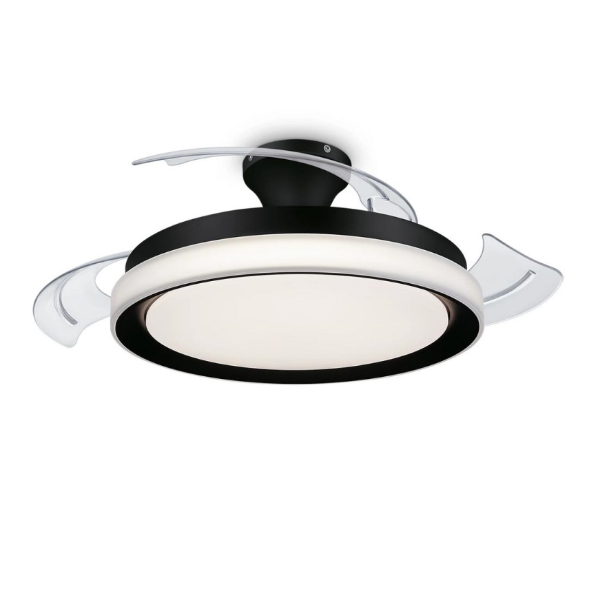 Philips-LED Stropní svítidlo s ventilátorem BLISS LED/35W/230V 5500/4000/2700K černá + dálkové ovládání