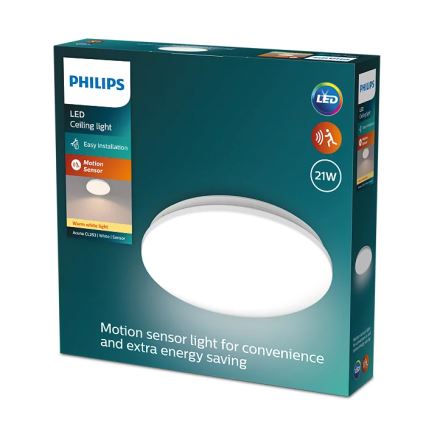 Philips - LED Stropní svítidlo se senzorem ACUNA LED/21W/230V 2700K