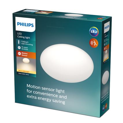 Philips - LED Stropní svítidlo se senzorem LED/12W/230V 2700K