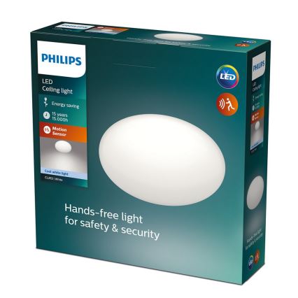 Philips - LED Stropní svítidlo se senzorem LED/12W/230V 4000K