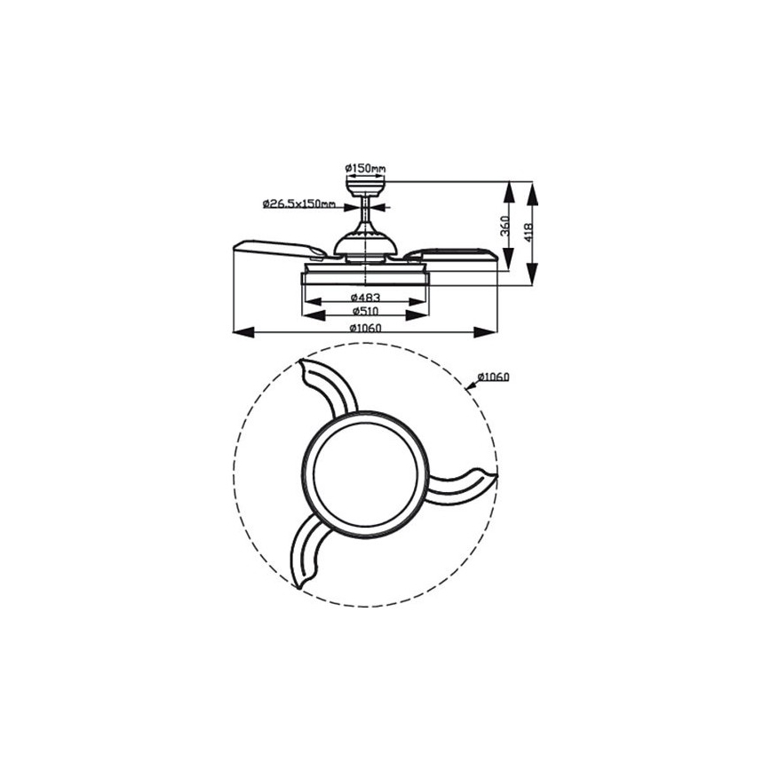 Philips - LED Stropní ventilátor LED/35W/230V 5500/4000/2700K bílá + dálkové ovládání
