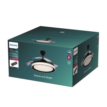 Philips - LED Stropní ventilátor LED/35W/230V 5500/4000/2700K černá + dálkové ovládání