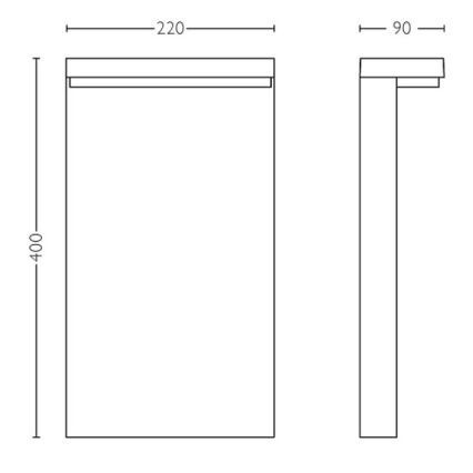 Philips - LED Venkovní lampa BUSTAN LED/3,8W/230V 40 cm IP44