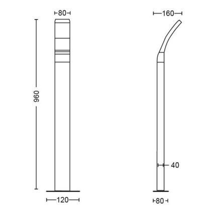 Philips - LED Venkovní lampa LED/12W/230V 2700K 96 cm IP44