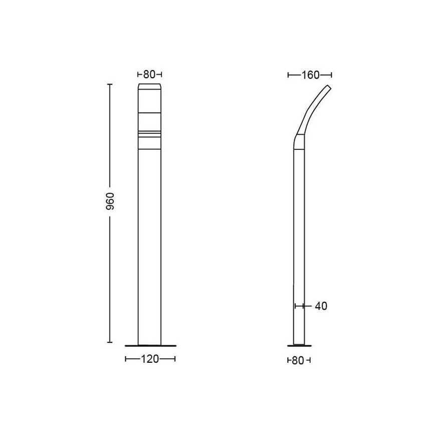 Philips - LED Venkovní lampa LED/12W/230V 2700K 96 cm IP44