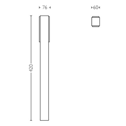 Philips - LED Venkovní lampa STRATOSPHERE LED/3,8W/230V 42 cm 2700K IP44