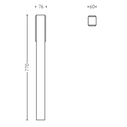 Philips - LED Venkovní lampa STRATOSPHERE LED/3,8W/230V 77 cm 2700K IP44