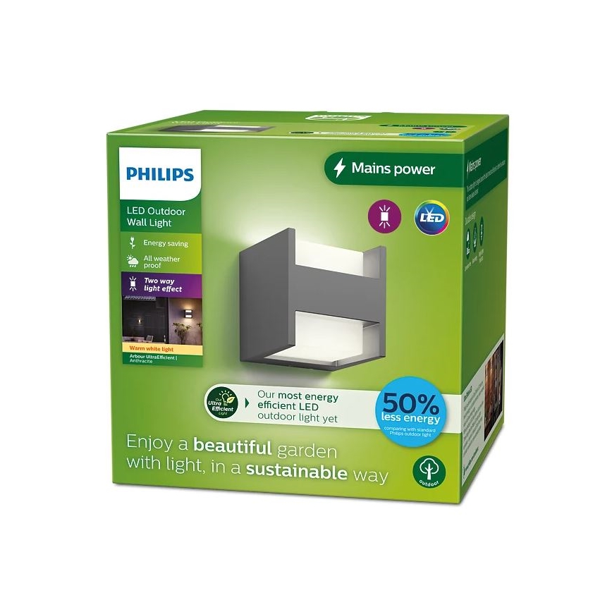 Philips - LED Venkovní nástěnné svítidlo ARBOUR LED/3,8W/230V 2700K IP44
