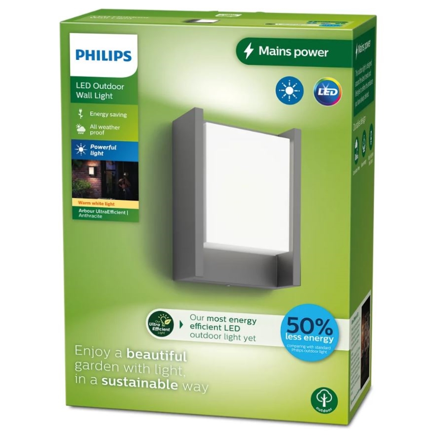 Philips - LED Venkovní nástěnné svítidlo ARBOUR LED/3,8W/230V 2700K IP44