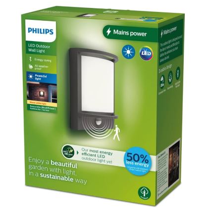 Philips - LED Venkovní nástěnné svítidlo se senzorem SAMONDRA LED/3,8W/230V IP44