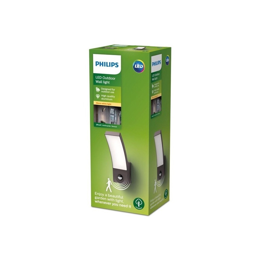 Philips - LED Venkovní nástěnné svítidlo se senzorem LED/12W/230V 2700K IP44