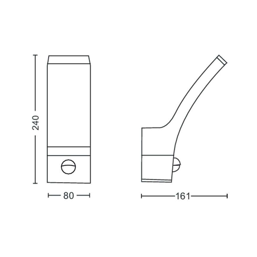 Philips - LED Venkovní nástěnné svítidlo se senzorem LED/12W/230V 2700K IP44