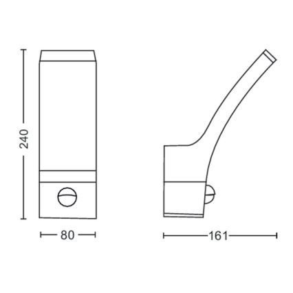 Philips - LED Venkovní nástěnné svítidlo se senzorem LED/12W/230V 4000K IP44