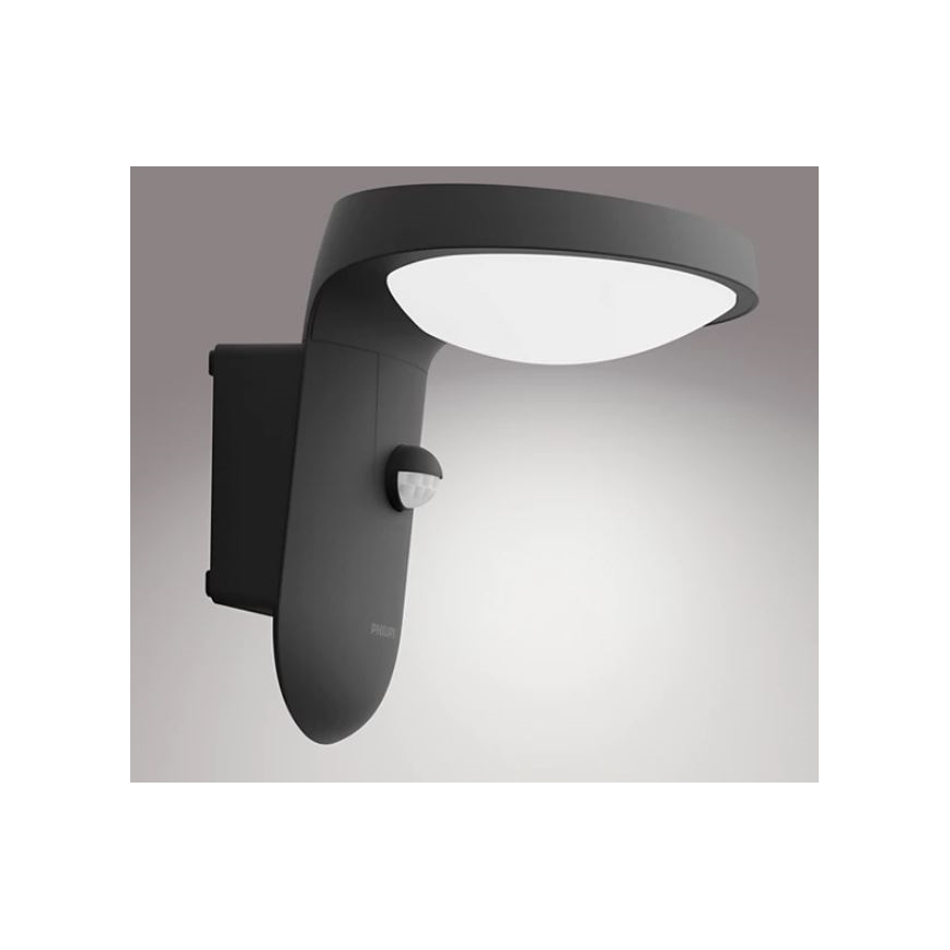 Philips - LED Venkovní nástěnné svítidlo se senzorem LED/9W/230V 4000K IP44