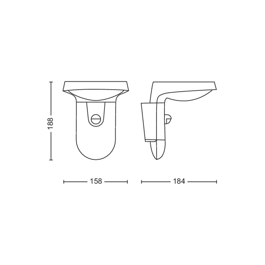 Philips - LED Venkovní nástěnné svítidlo se senzorem LED/9W/230V 4000K IP44
