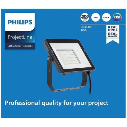 Philips - LED Venkovní reflektor PROJECTLINE LED/30W/230V IP65 4000K