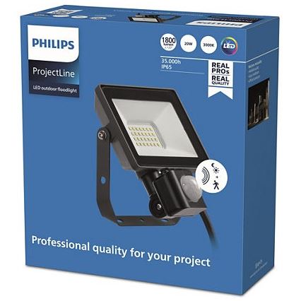 Philips - LED Venkovní reflektor se senzorem PROJECTLINE LED/20W/230V IP65 3000K