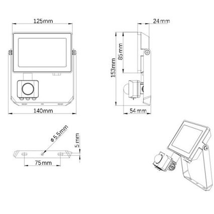 Philips - LED Venkovní reflektor se senzorem PROJECTLINE LED/20W/230V IP65 3000K