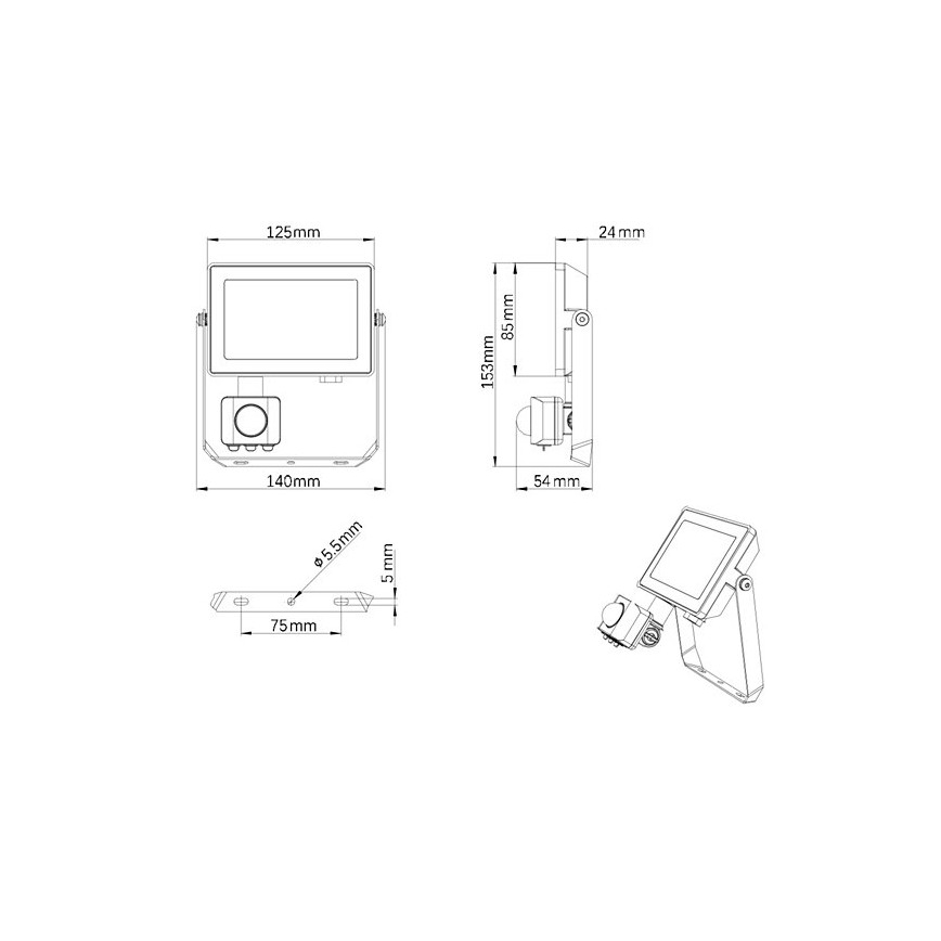 Philips - LED Venkovní reflektor se senzorem PROJECTLINE LED/20W/230V IP65 3000K