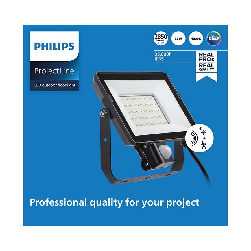 Philips - LED Venkovní reflektor se senzorem PROJECTLINE LED/30W/230V IP65 4000K
