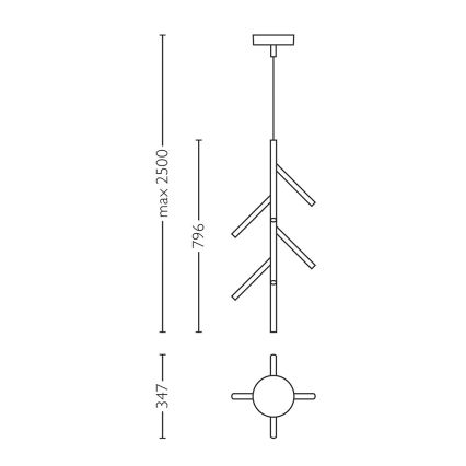 Philips Lirio 40758/11/LI - LED Závěsné svítidlo BRANCHES 9xLED/5W