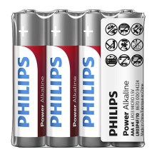Philips LR03P4F/10 - 4 ks Alkalická baterie AAA POWER ALKALINE 1,5V