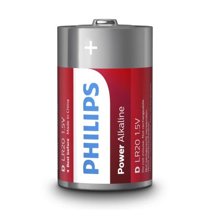 Philips LR20P2B/10 - 2 ks Alkalická baterie D POWER ALKALINE 1,5V 14500mAh