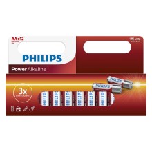 Philips LR6P12W/10 - 12 ks Alkalická baterie AA POWER ALKALINE 1,5V 2600mAh