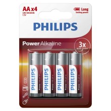 Philips LR6P4B/10 - 4 ks Alkalická baterie AA POWER ALKALINE 1,5V