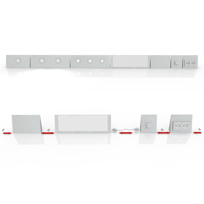 Philips Massive 33466/17/10 - Zásuvka pod kuchyňskou linku CUCINA 2x230V