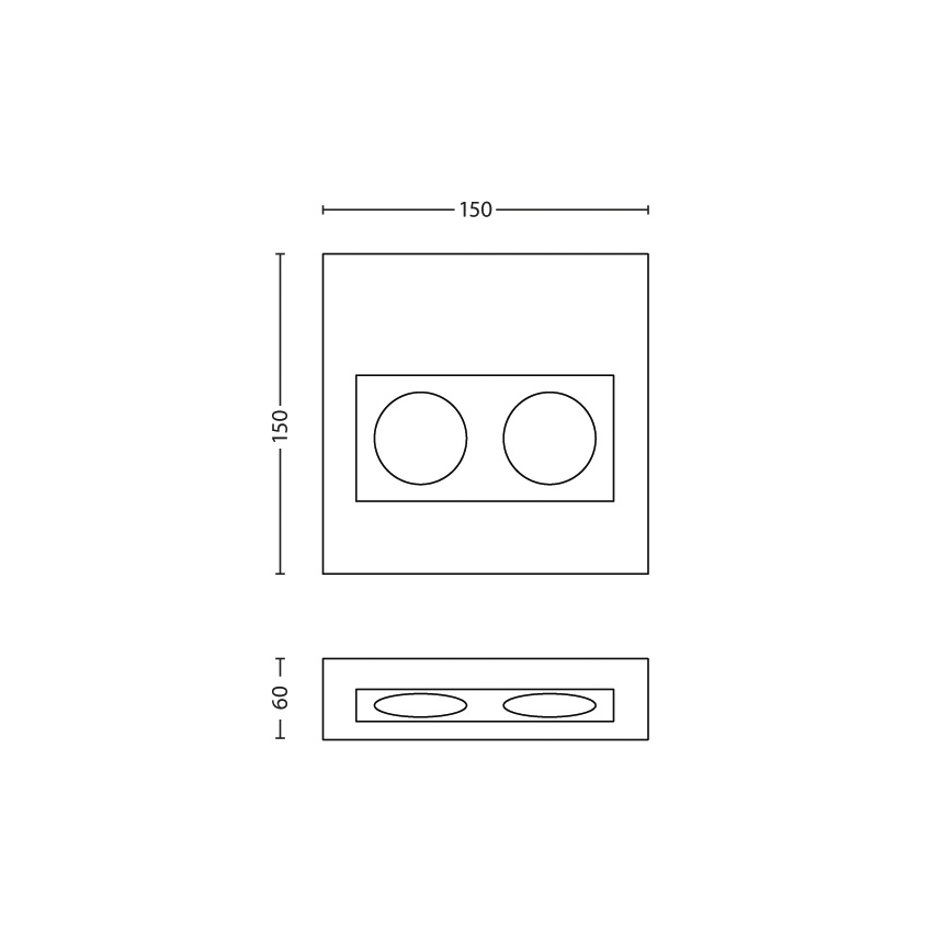 Philips Massive 33466/17/10 - Zásuvka pod kuchyňskou linku CUCINA 2x230V