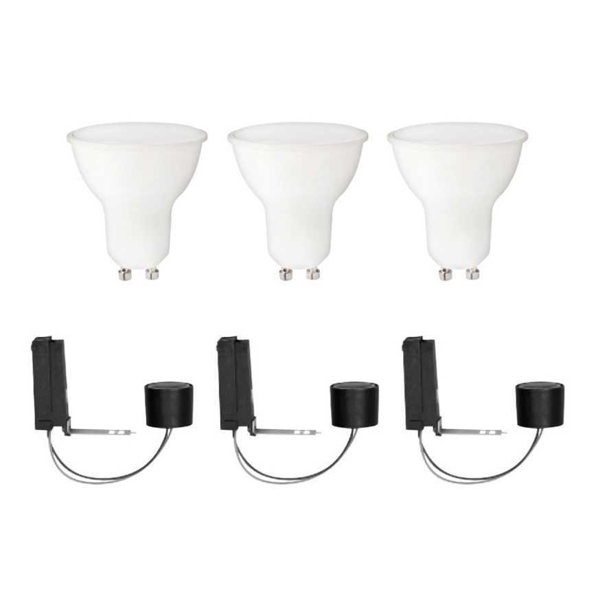 Philips Massive 59323/31/10 - SADA 3x LED Koupelnové podhledové svítidlo QUARTZ 3xGU10/6W + 3xGU10/50W
