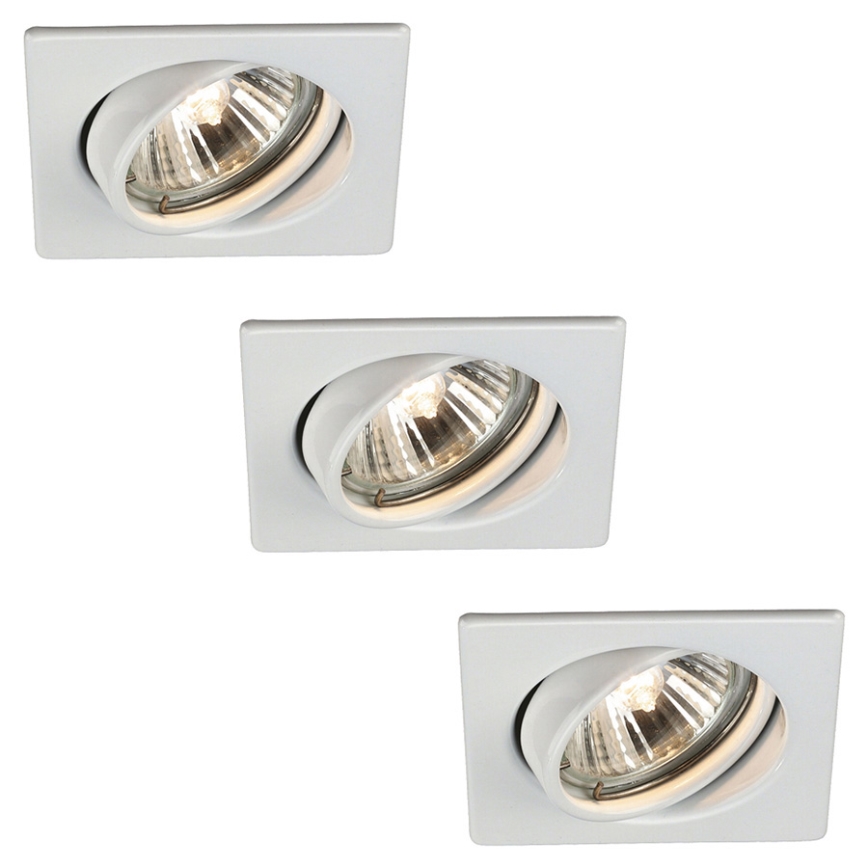 Philips Massive 59323/31/10 - SADA 3x LED Koupelnové podhledové svítidlo QUARTZ 3xGU10/6W + 3xGU10/50W