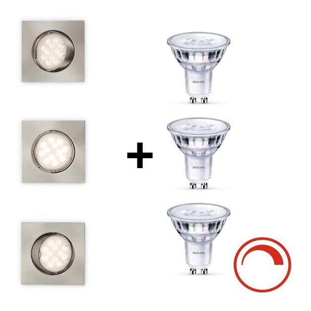 Philips Massive 59813/17/10 - SADA 3x LED Stmívatelné koupelnové podhledové svítidlo OPAL 3xGU10/5,5W/230V IP23