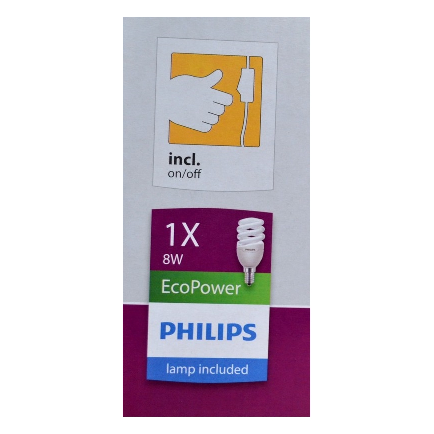 Philips Massive  67322/87/10 - Lampa stolní SCOTT 1xE14/8W šedá