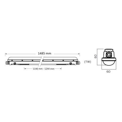 Philips Pila - LED Technické zářivkové svítidlo LED/60W/230V 150 cm IP65