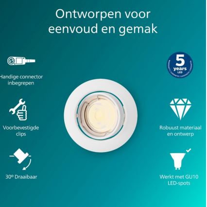 Philips - Podhledové svítidlo PERIDOT 1xGU10/7W/230V bílá