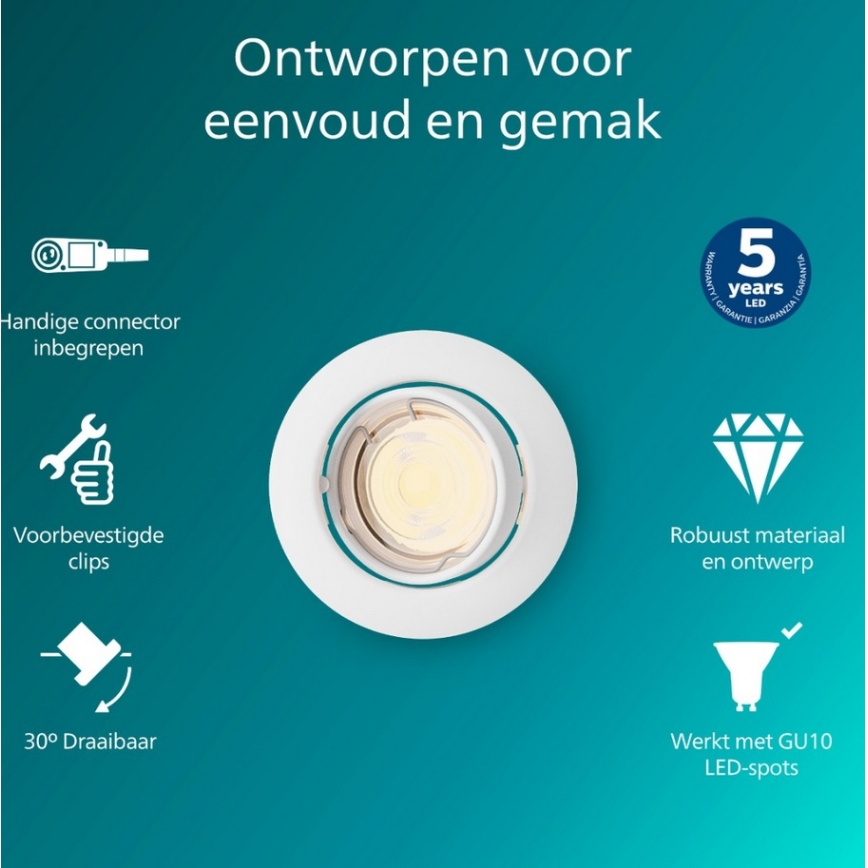 Philips - Podhledové svítidlo PERIDOT 1xGU10/7W/230V bílá