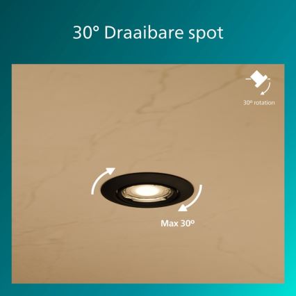 Philips - Podhledové svítidlo PERIDOT 1xGU10/7W/230V černá