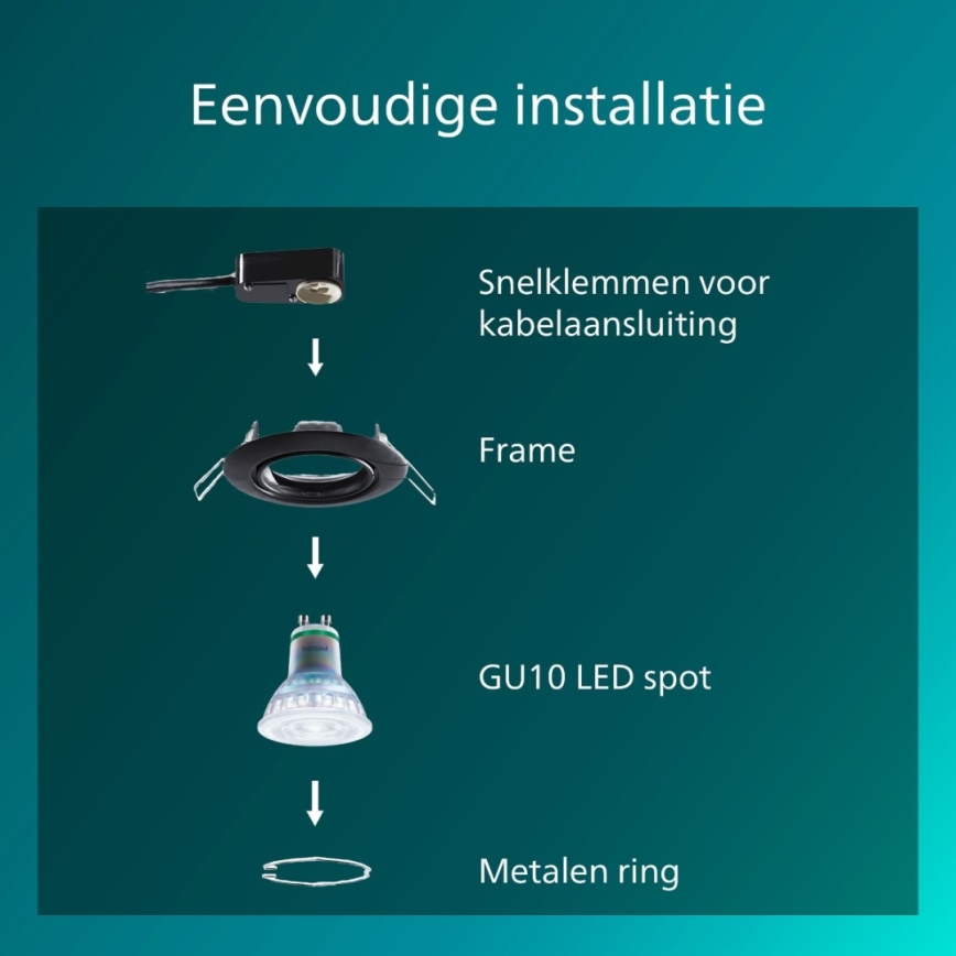 Philips - Podhledové svítidlo PERIDOT 1xGU10/7W/230V černá
