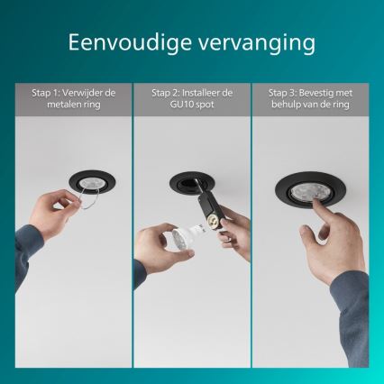 Philips - Podhledové svítidlo PERIDOT 1xGU10/7W/230V černá