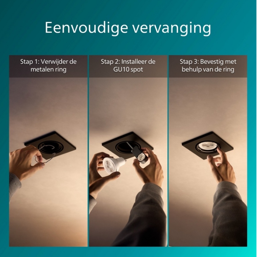 Philips - Podhledové svítidlo PERIDOT 1xGU10/7W/230V černá