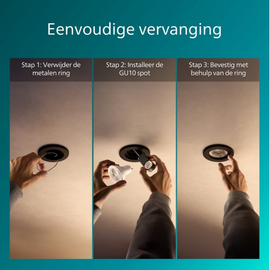 Philips - Podhledové svítidlo PERIDOT 1xGU10/7W/230V černá