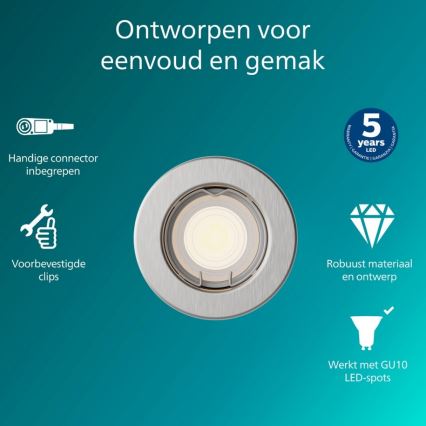 Philips - Podhledové svítidlo PERIDOT 1xGU10/7W/230V stříbrná