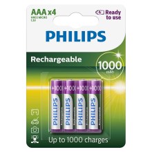 Philips R03B4RTU10/10 - 4 ks Nabíjecí baterie AAA MULTILIFE NiMH/1,2V/1000 mAh