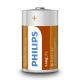 Philips R20L2F/10 - 2 ks Zinkochloridová baterie D LONGLIFE 1,5V