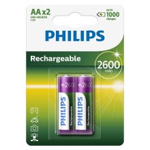Philips R6B2A260/10 - 2 ks Nabíjecí baterie AA MULTILIFE NiMH/1,2V/2600 mAh