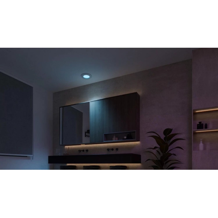 Philips - SADA 2x LED RGBW Stmívatelné koupelnové podhledové svítidlo Hue SLIM LED/8,3W/230V 2000-6500K bílá IP44