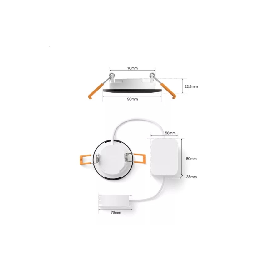 Philips - SADA 2x LED RGBW Stmívatelné koupelnové podhledové svítidlo Hue SLIM LED/8,3W/230V 2000-6500K černá IP44