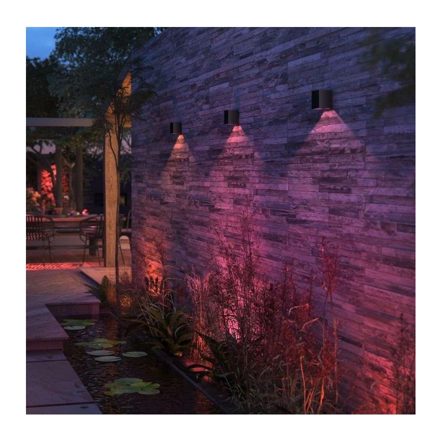 Philips - SADA 2x LED RGBW Stmatelné venkovní nástěnné svítidlo Hue RESONATE LED/8W/230V 2000-6500K IP44